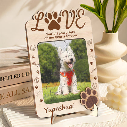 Personalized Pet Photo Puzzle with Custom Name Design – personalization and design detail