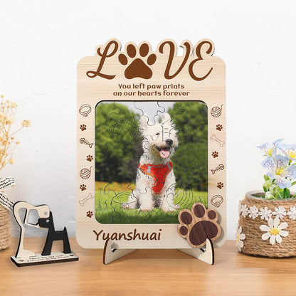 Personalized Pet Photo Puzzle with Custom Name Design – size and style reference