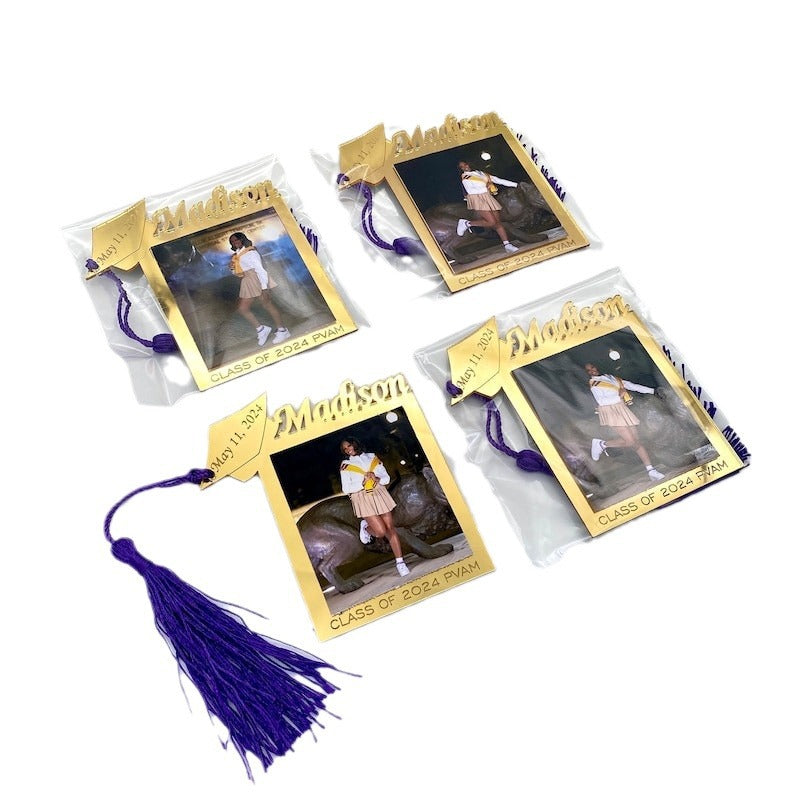Custom Graduation Magnetic Photo Clip - Personalized Acrylic Picture Frame