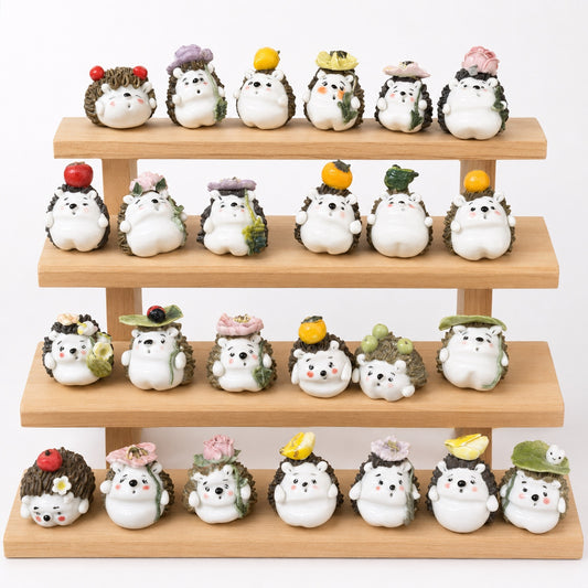 Mini Ceramic Hedgehog Figurines – Handmade Decorative Animal Ornaments - personalized pet gift main product image