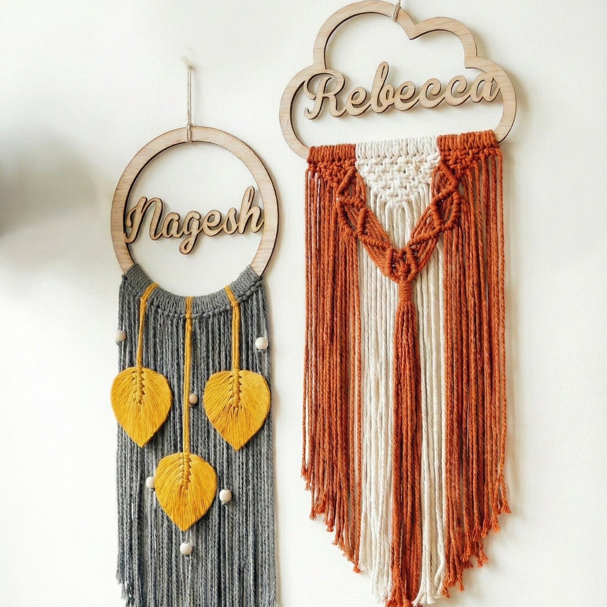 Personalized Dreamcatcher - Two-Color Macrame Name Sign for Nursery - image 2