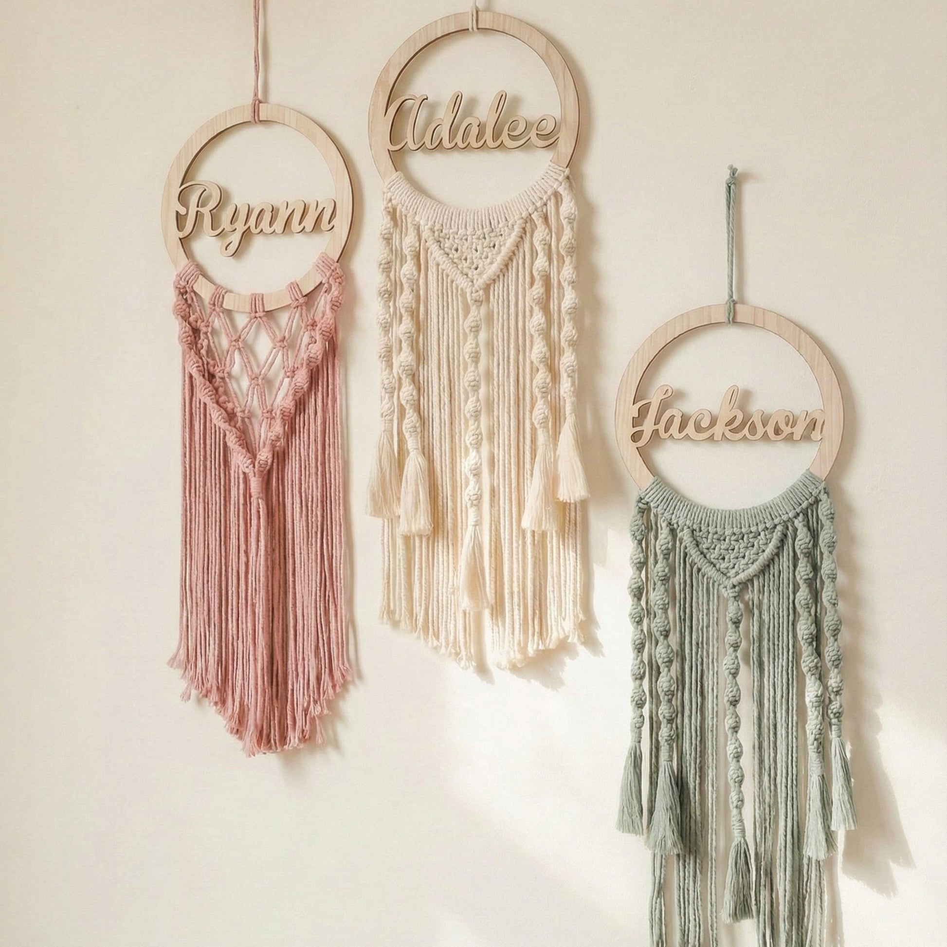 Personalized Name Dreamcatcher - Solid-Color Boho Wall Hanging - image 2
