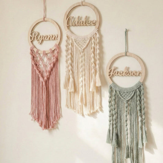 Personalized Name Dreamcatcher - Solid-Color Boho Wall Hanging - image 2