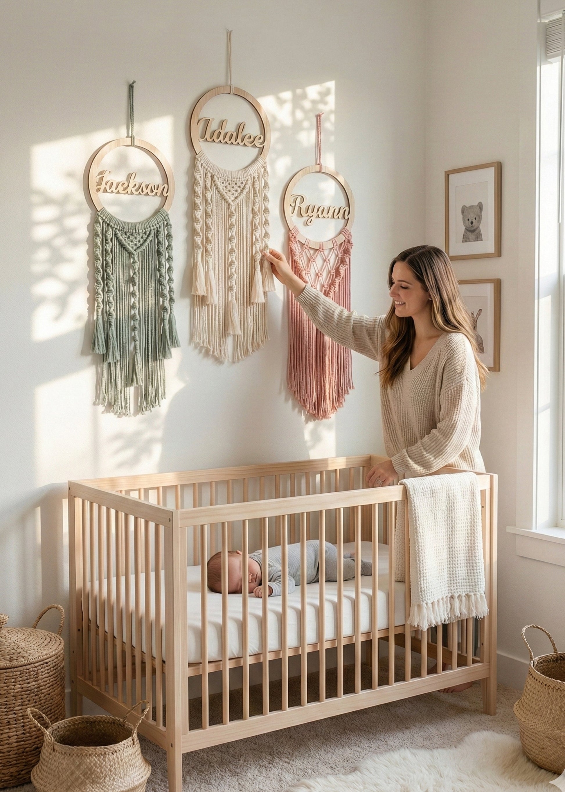Personalized Name Dreamcatcher - Solid-Color Boho Wall Hanging - image 3
