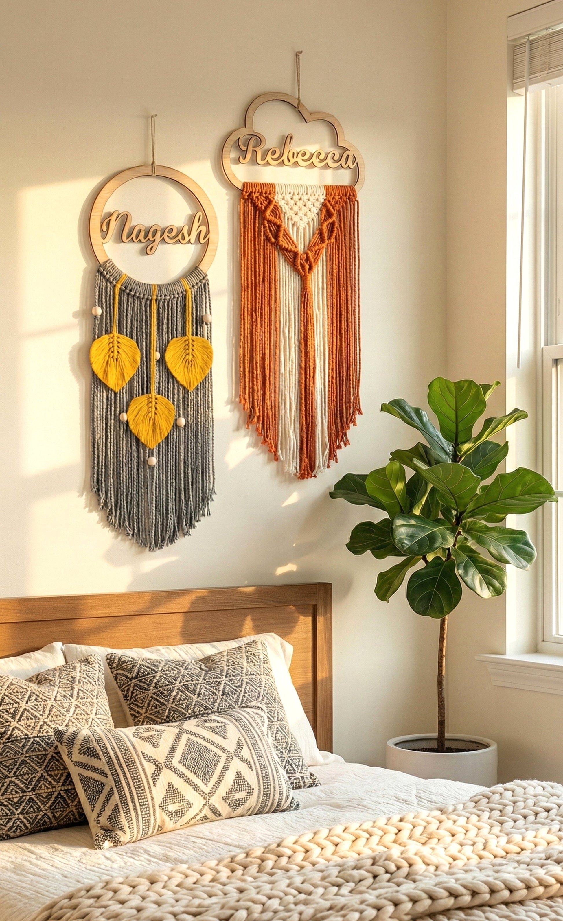 Personalized Dreamcatcher - Two-Color Macrame Name Sign for Nursery - image 3