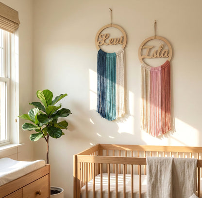 Custom Name Dreamcatcher - Three-Color Macrame Nursery Wall Decor - image 5