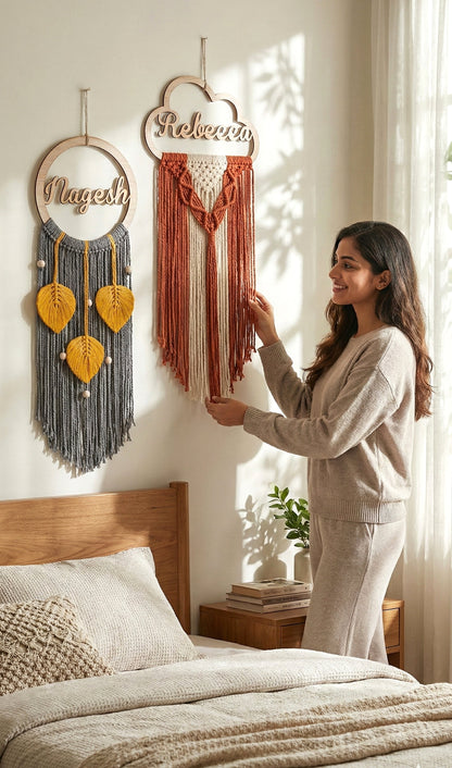 Personalized Dreamcatcher - Two-Color Macrame Name Sign for Nursery - image 4