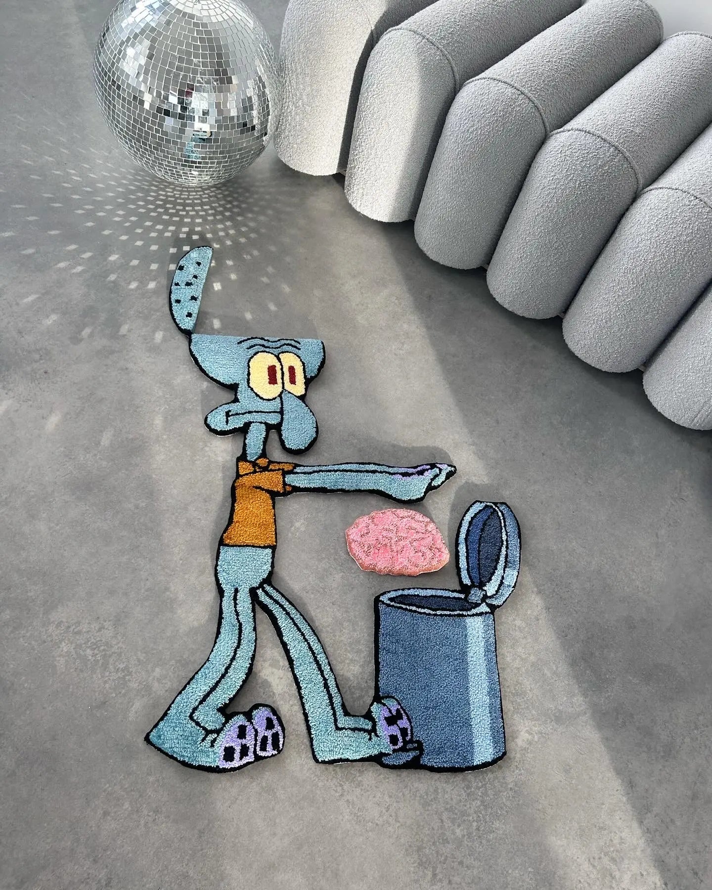 Squid Character Tufted Rug - Playful Sea Room Decor - BOYOGO example 4