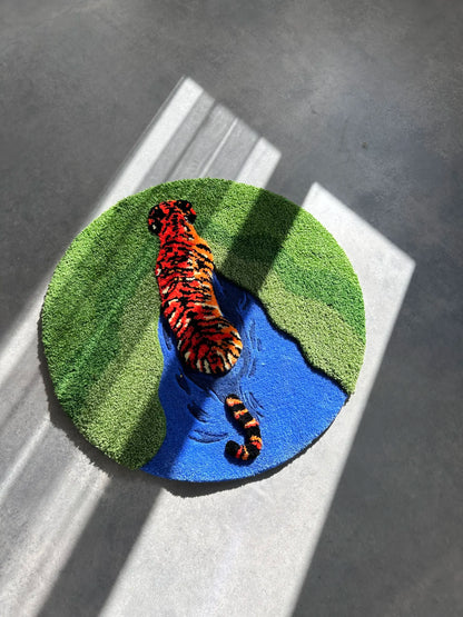 Tiger Tufted Rug - Handmade Style Animal Room Decor - BOYOGO example 2
