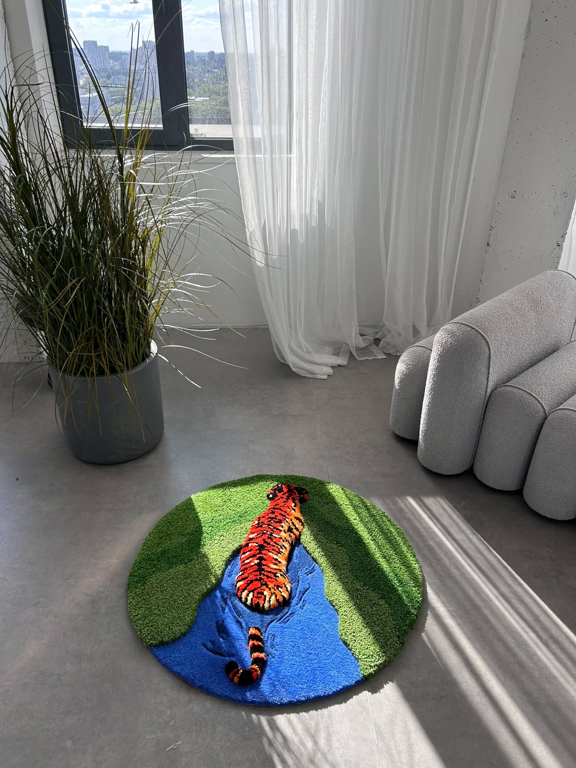 Tiger Tufted Rug - Handmade Style Animal Room Decor - BOYOGO example 4