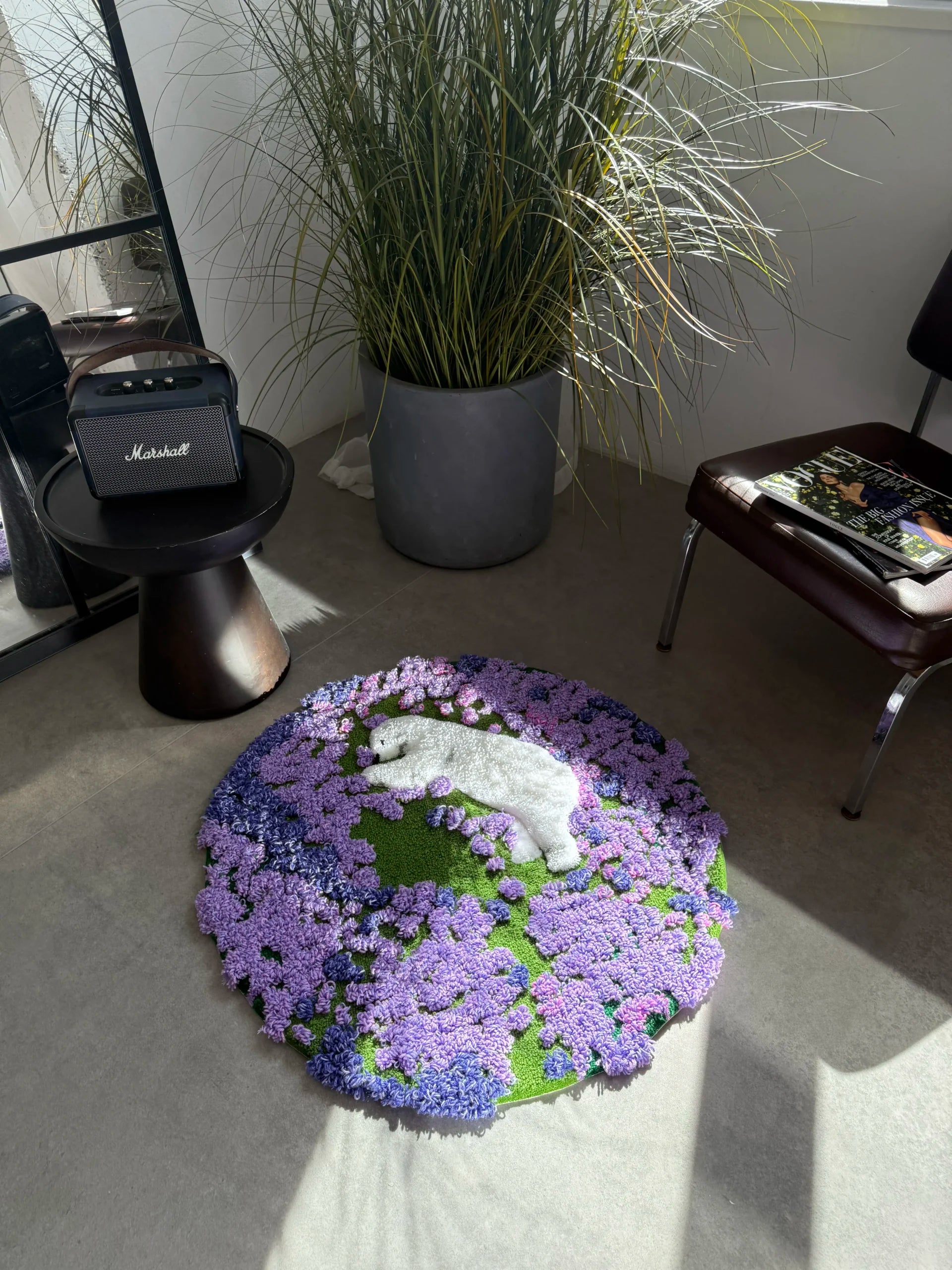 White Bear Floral Tufted Rug - Soft Cozy Bedroom Decor - BOYOGO example 6