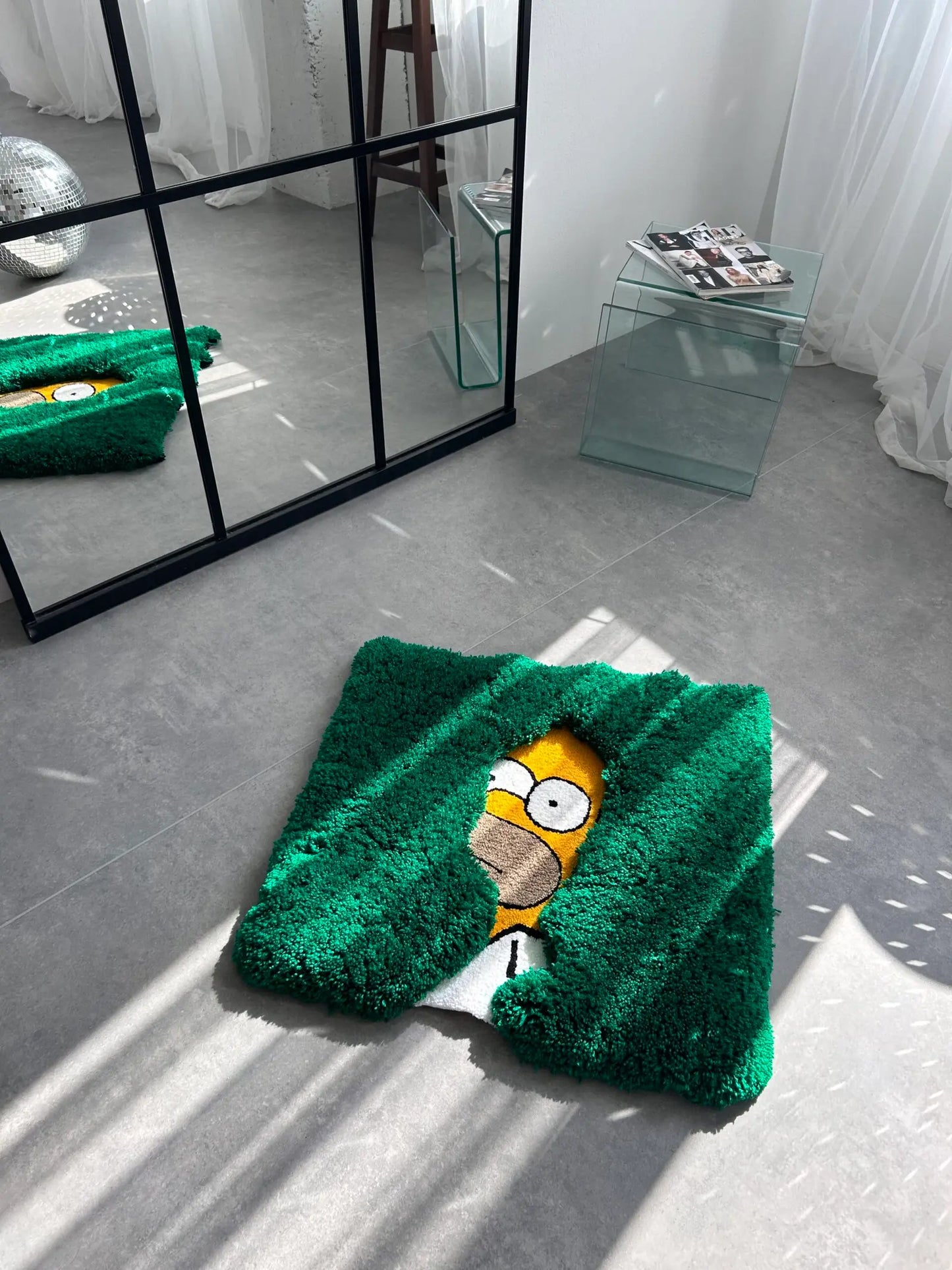 Bush Peek Character Tufted Rug - Funny Cartoon Room Decor - BOYOGO example 1