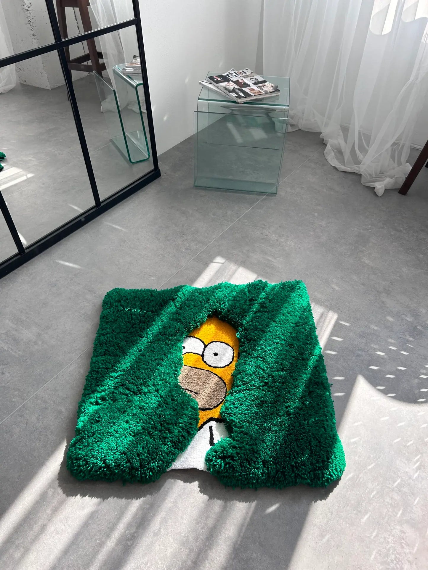 Bush Peek Character Tufted Rug - Funny Cartoon Room Decor - BOYOGO example 4