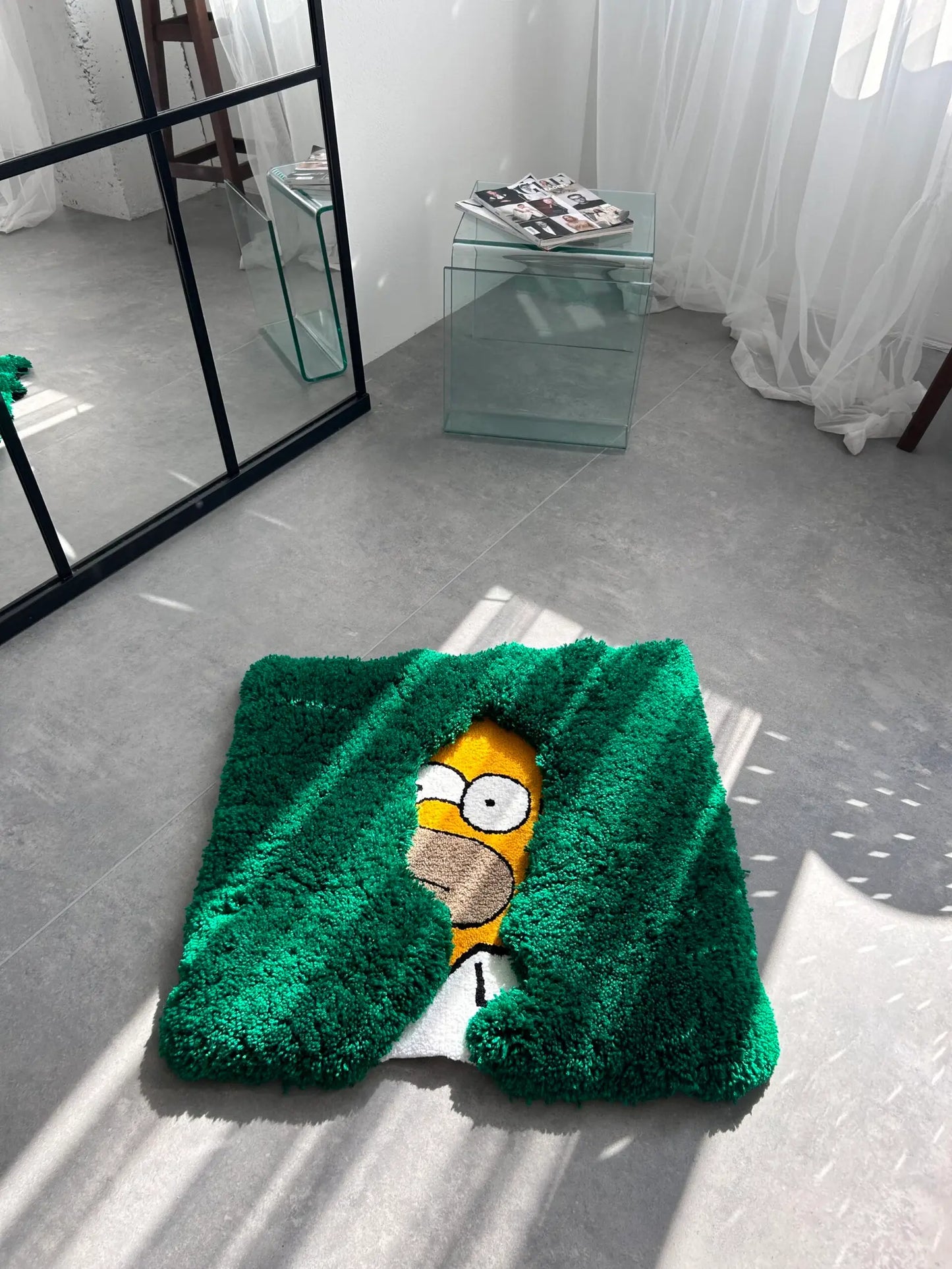 Bush Peek Character Tufted Rug - Funny Cartoon Room Decor - BOYOGO example 5