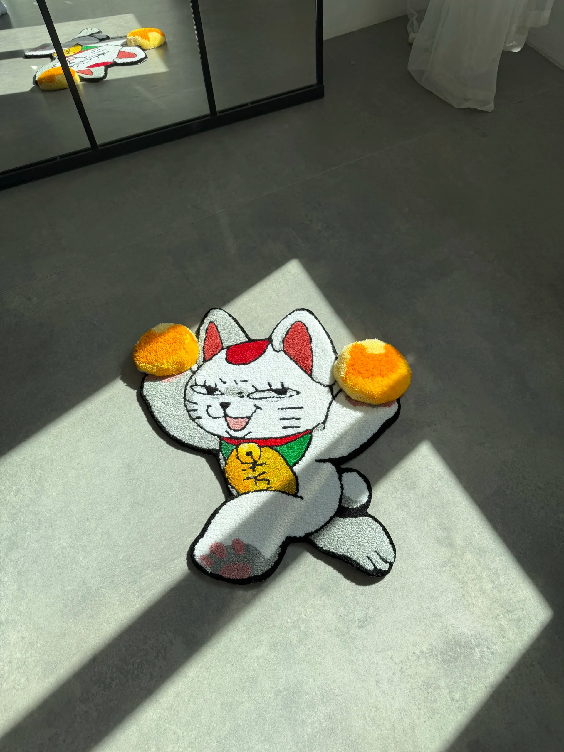 Playful Cat Character Tufted Rug - Cozy Room Accent - BOYOGO example 3