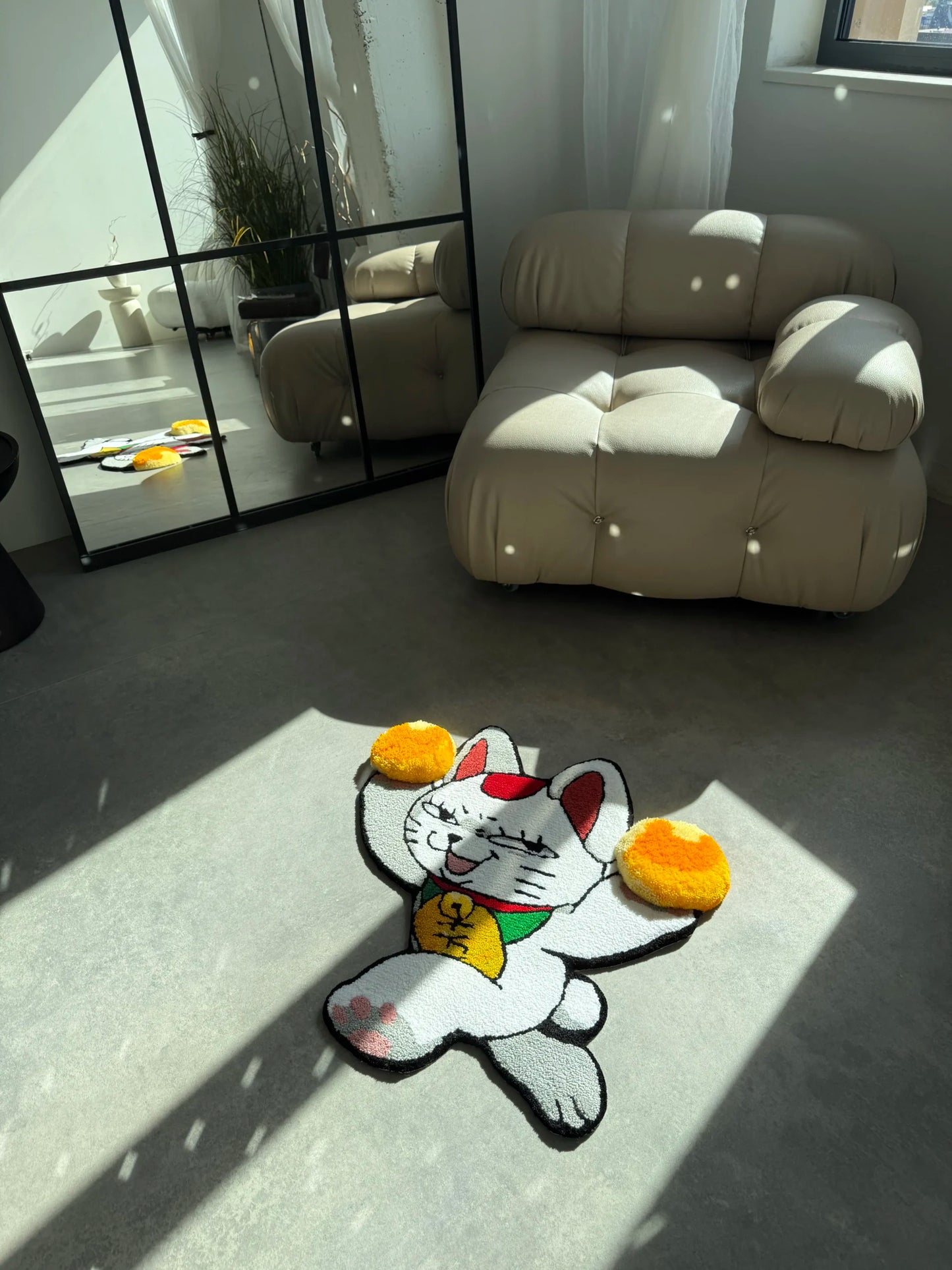 Playful Cat Character Tufted Rug - Cozy Room Accent - BOYOGO example 1