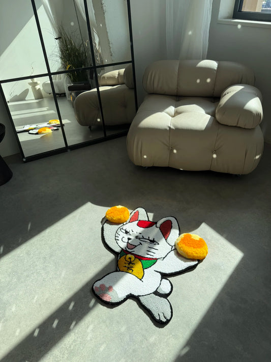 Playful Cat Character Tufted Rug - Cozy Room Accent - BOYOGO example 1