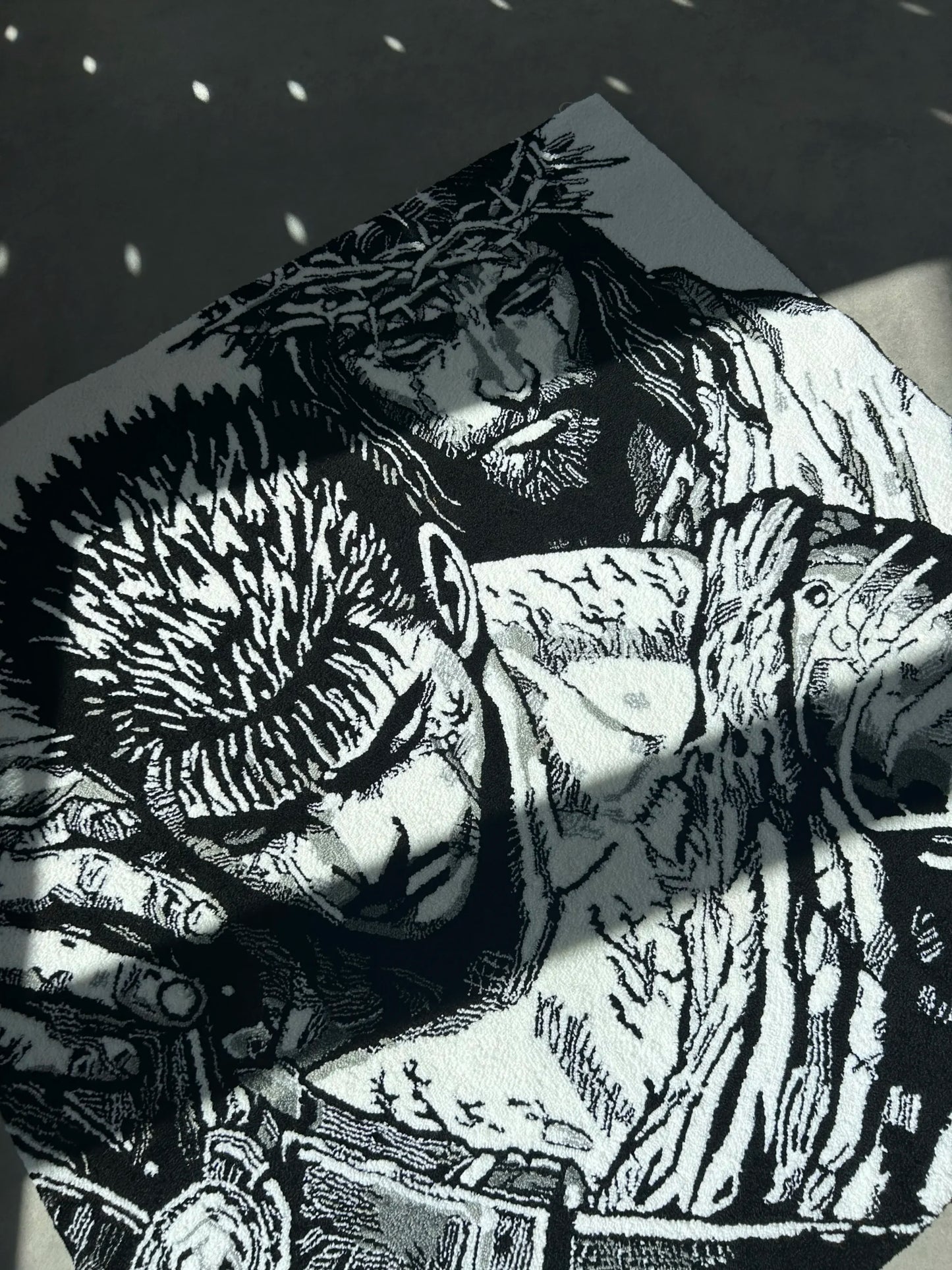 Black Swordsman Inspired Tufted Rug - Dramatic Wall Decor - BOYOGO example 3