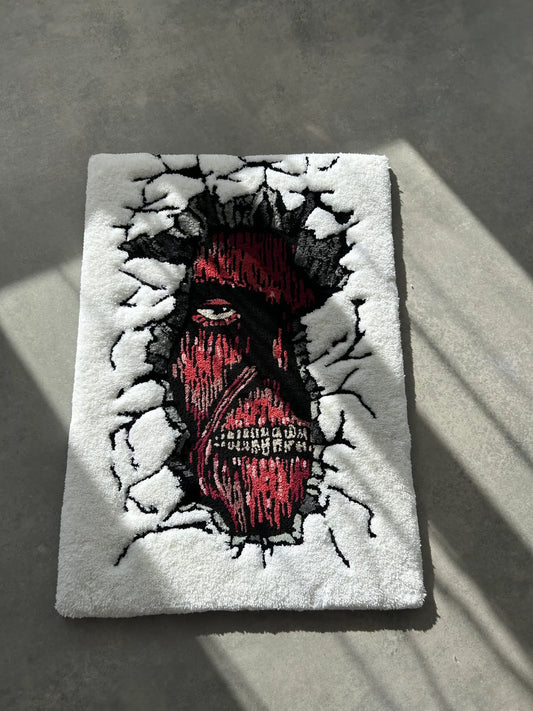 Face-In-Wall Character Tufted Rug - Anime Style Decor - BOYOGO example 2