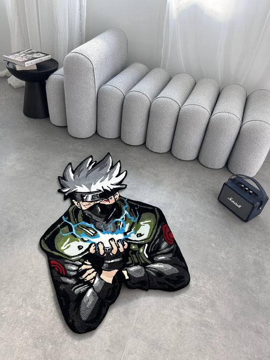 Masked Ninja Character Tufted Rug - Anime Style Room Decor - BOYOGO example 1