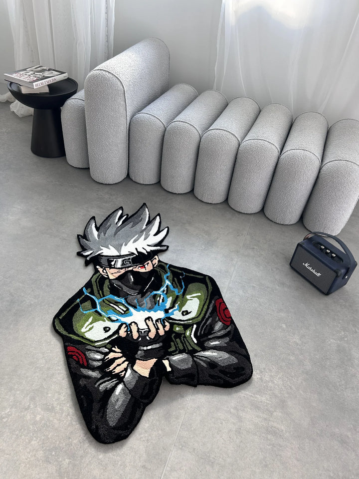 Masked Ninja Character Tufted Rug - Anime Style Room Decor - BOYOGO example 1