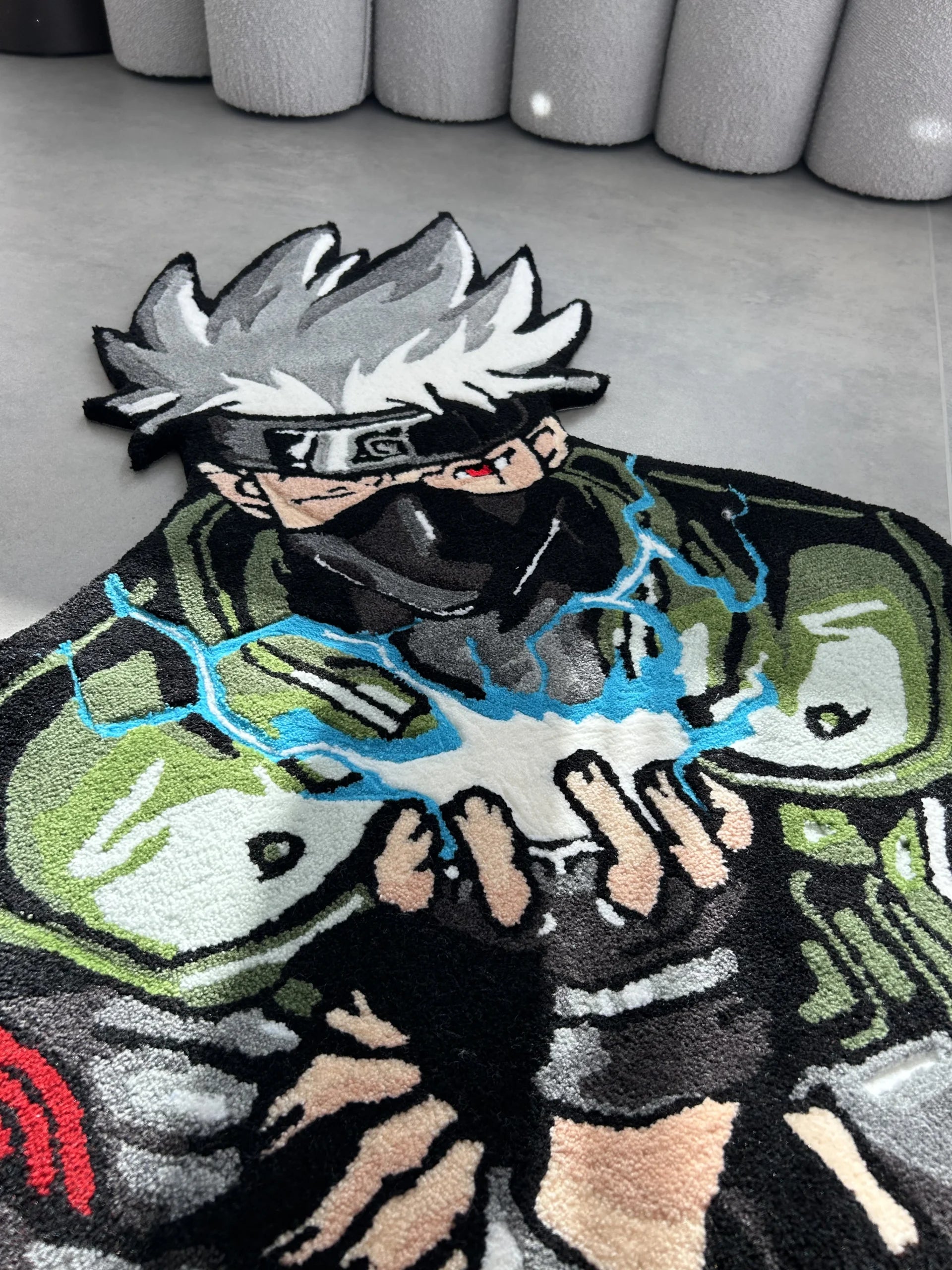 Masked Ninja Character Tufted Rug - Anime Style Room Decor - BOYOGO example 4