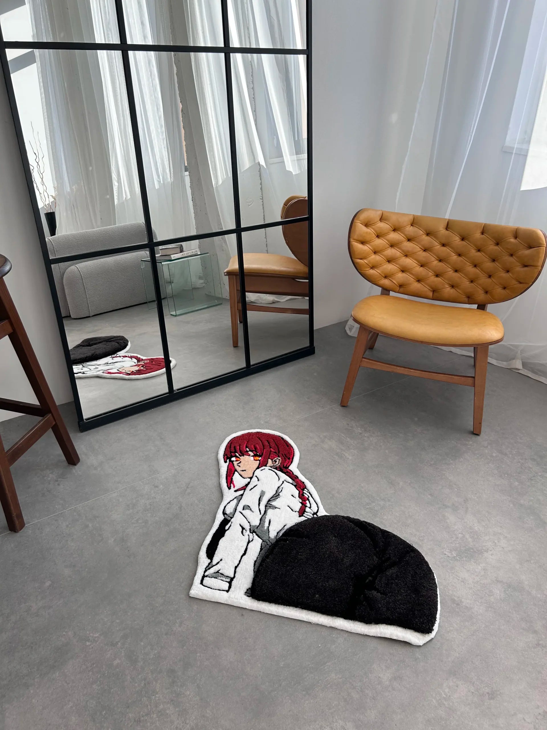 Cute Girl Character Tufted Rug - Soft Anime Room Accent - BOYOGO example 1