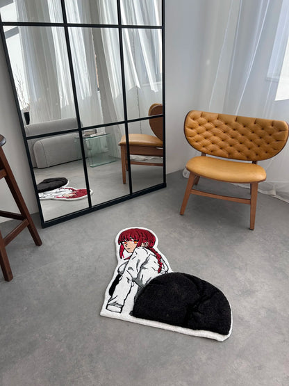 Cute Girl Character Tufted Rug - Soft Anime Room Accent - BOYOGO example 1