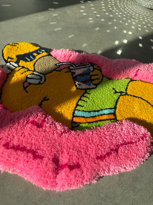 Relaxed Cartoon Character Tufted Rug - Lounge Room Accent - BOYOGO example 1