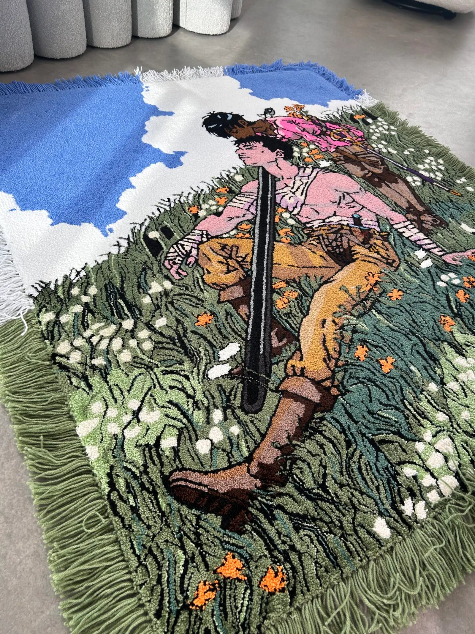 Lovers Meadow Tufted Rug - Romantic Anime Style Wall Decor - BOYOGO example 1