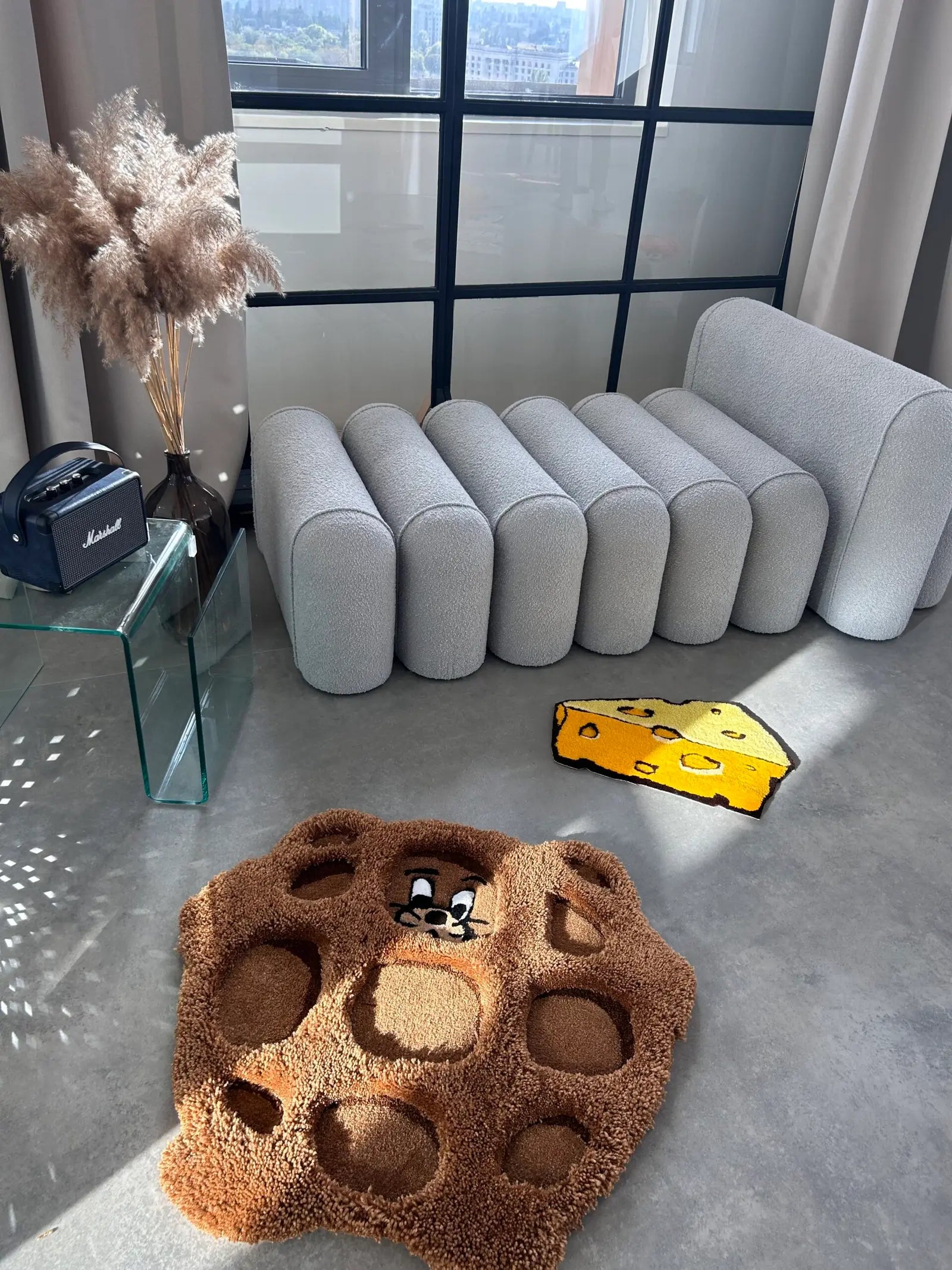 Mouse and Cheese Tufted Rug - Cute Cartoon Room Accent - BOYOGO example 4