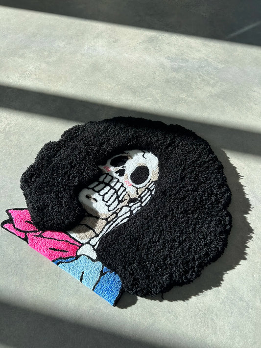 Afro Skeleton Character Tufted Rug - Bold Anime Room Decor - BOYOGO example 2
