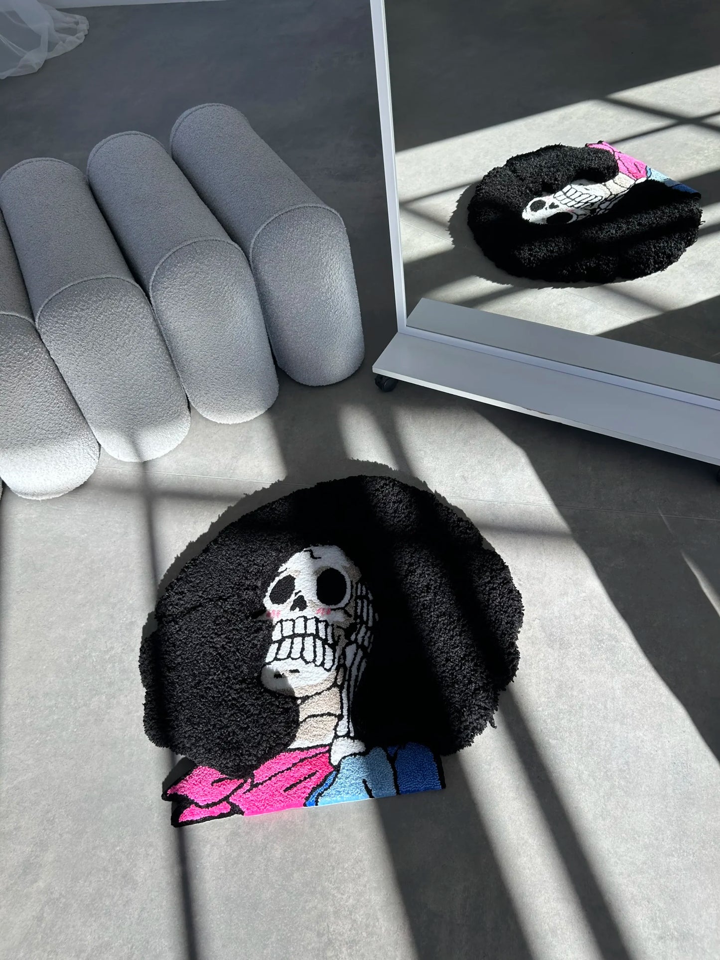 Afro Skeleton Character Tufted Rug - Bold Anime Room Decor - BOYOGO example 5