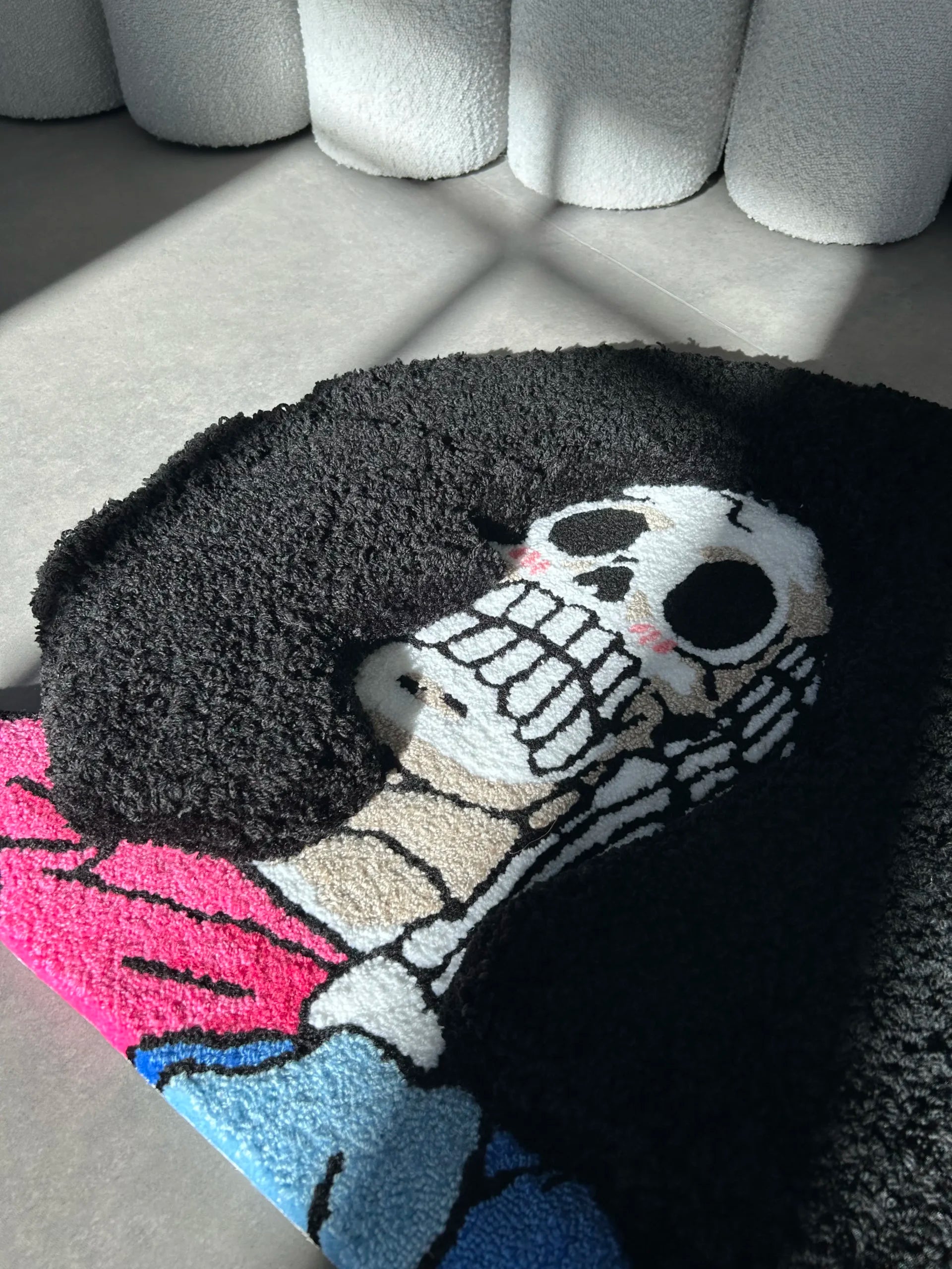 Afro Skeleton Character Tufted Rug - Bold Anime Room Decor - BOYOGO example 3