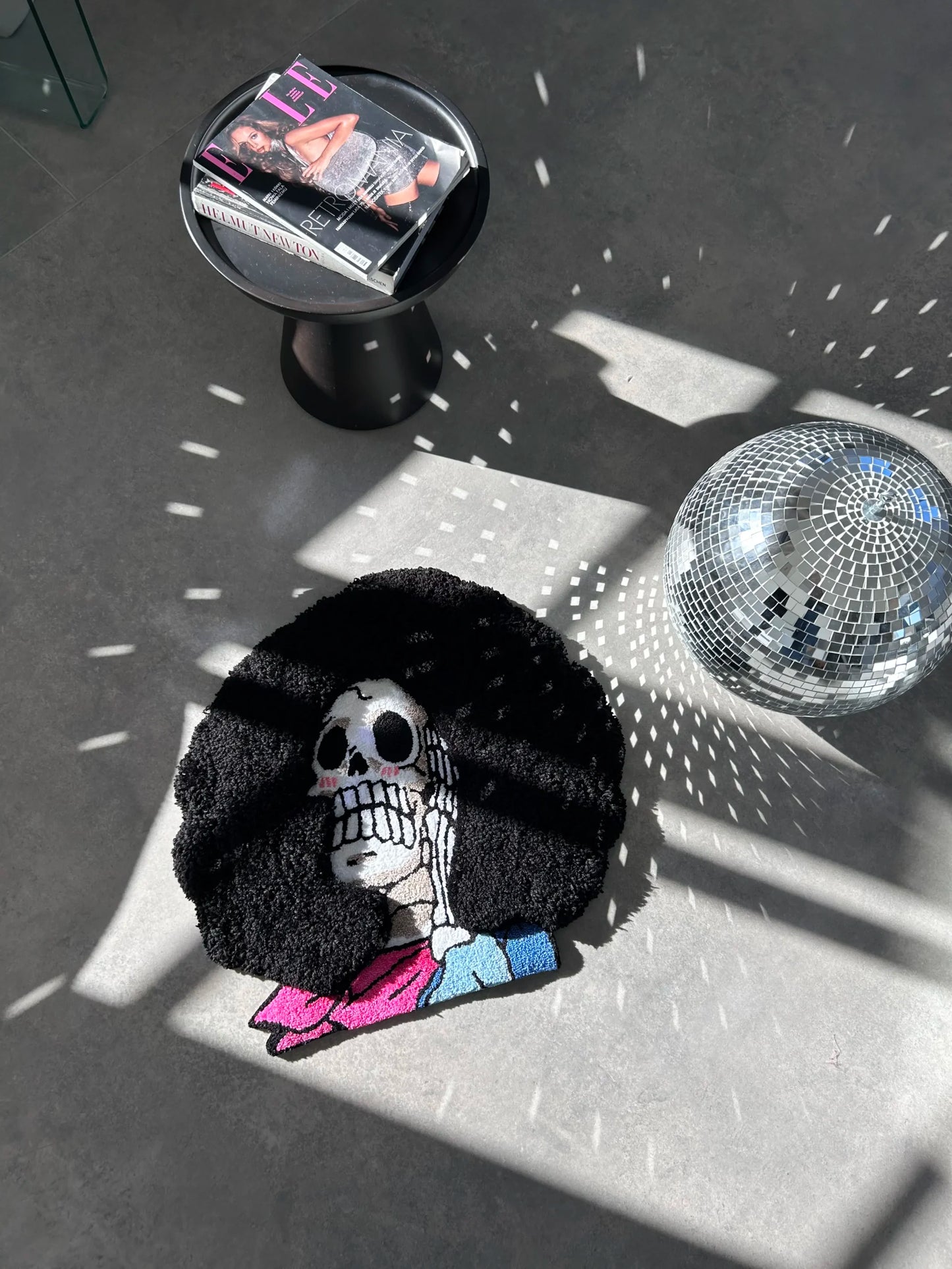 Afro Skeleton Character Tufted Rug - Bold Anime Room Decor - BOYOGO example 1