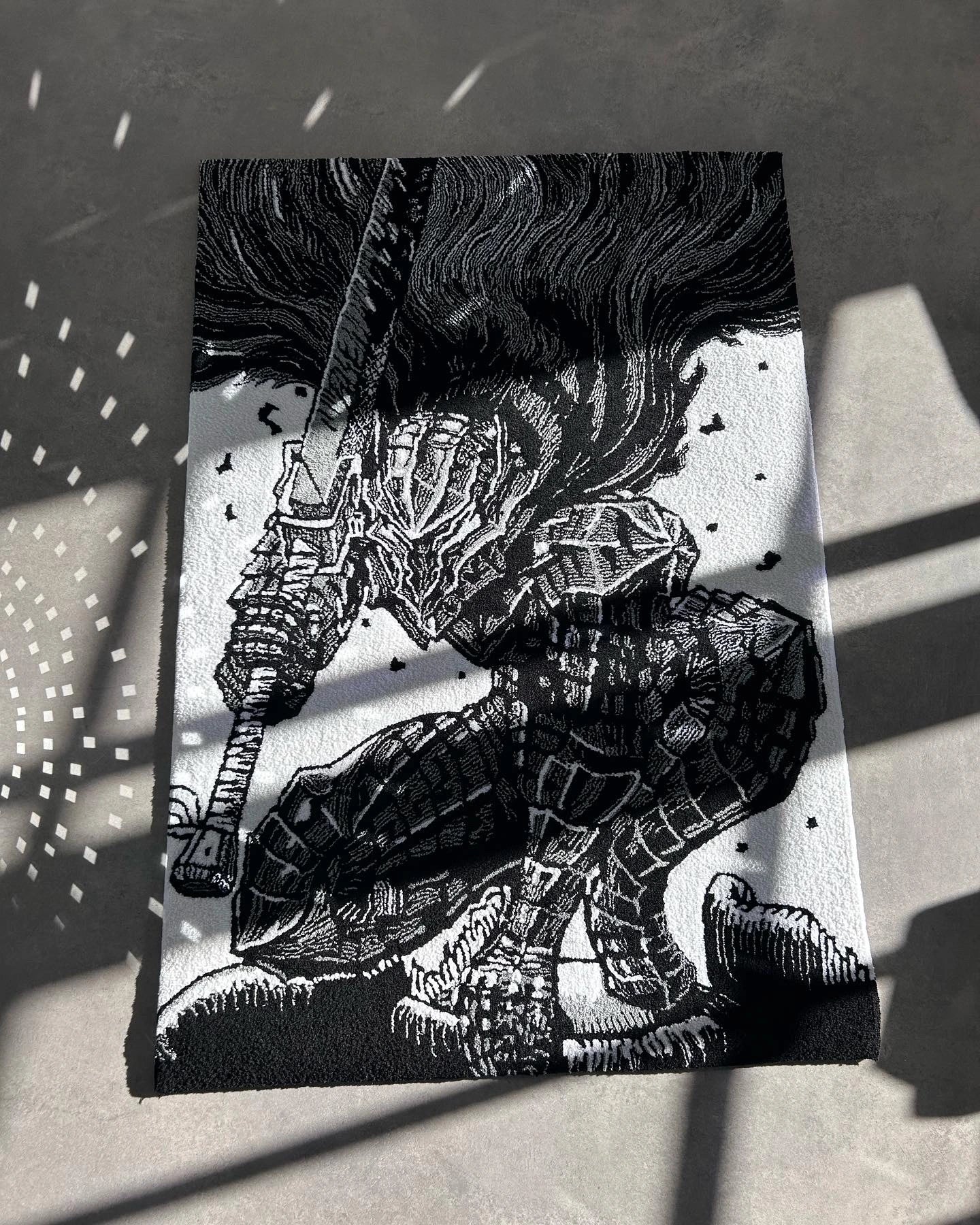 Black Swordsman Inspired Tufted Rug - Dramatic Anime Room Decor - BOYOGO example 2