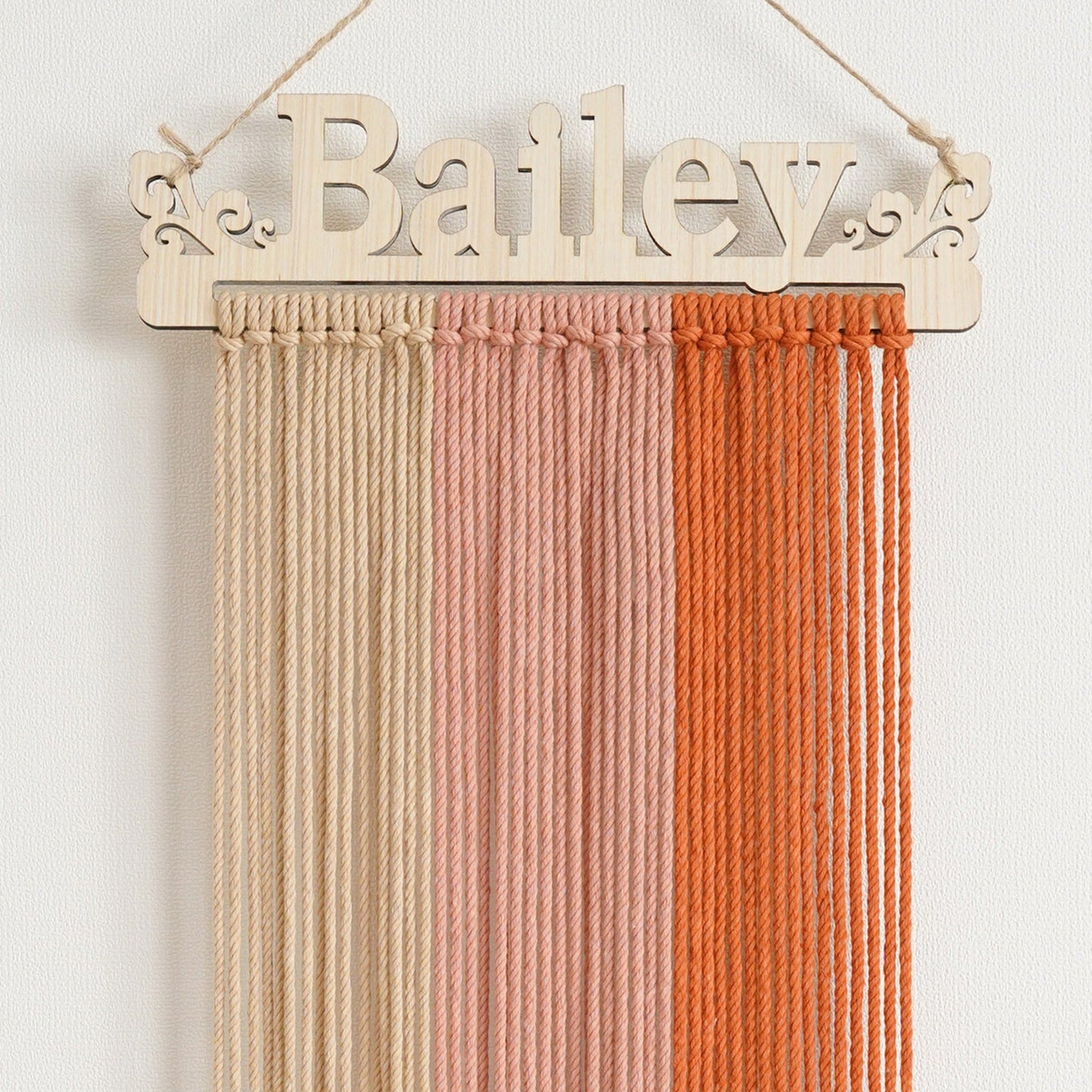 Custom Name Dreamcatcher - Three-Color Macrame Nursery Wall Decor - image 3