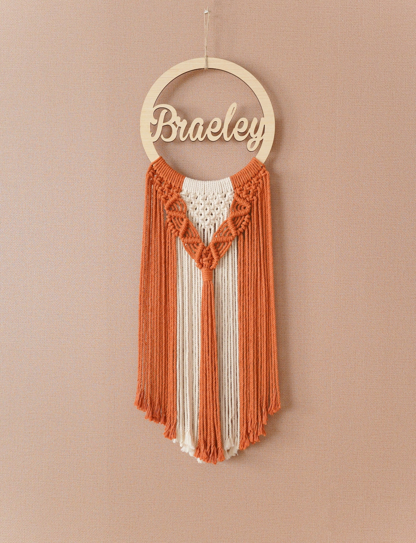 Custom Name Macrame Dreamcatcher - 8 Wooden Sign Styles - image 32