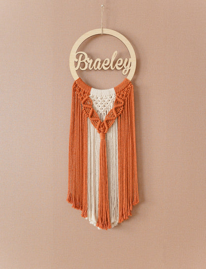 Custom Name Macrame Dreamcatcher - 8 Wooden Sign Styles - image 32