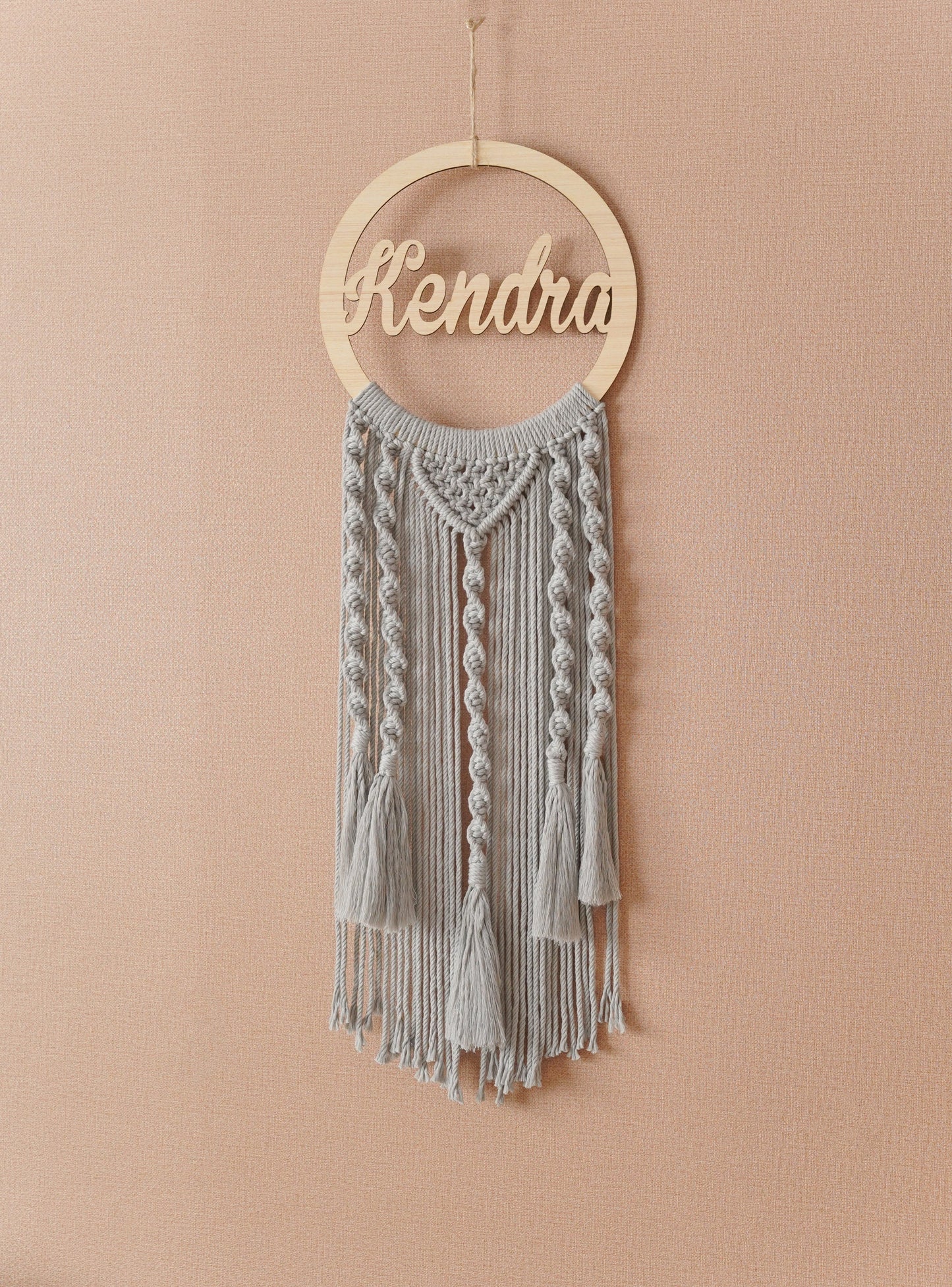 Custom Name Macrame Dreamcatcher - 8 Wooden Sign Styles - image 26