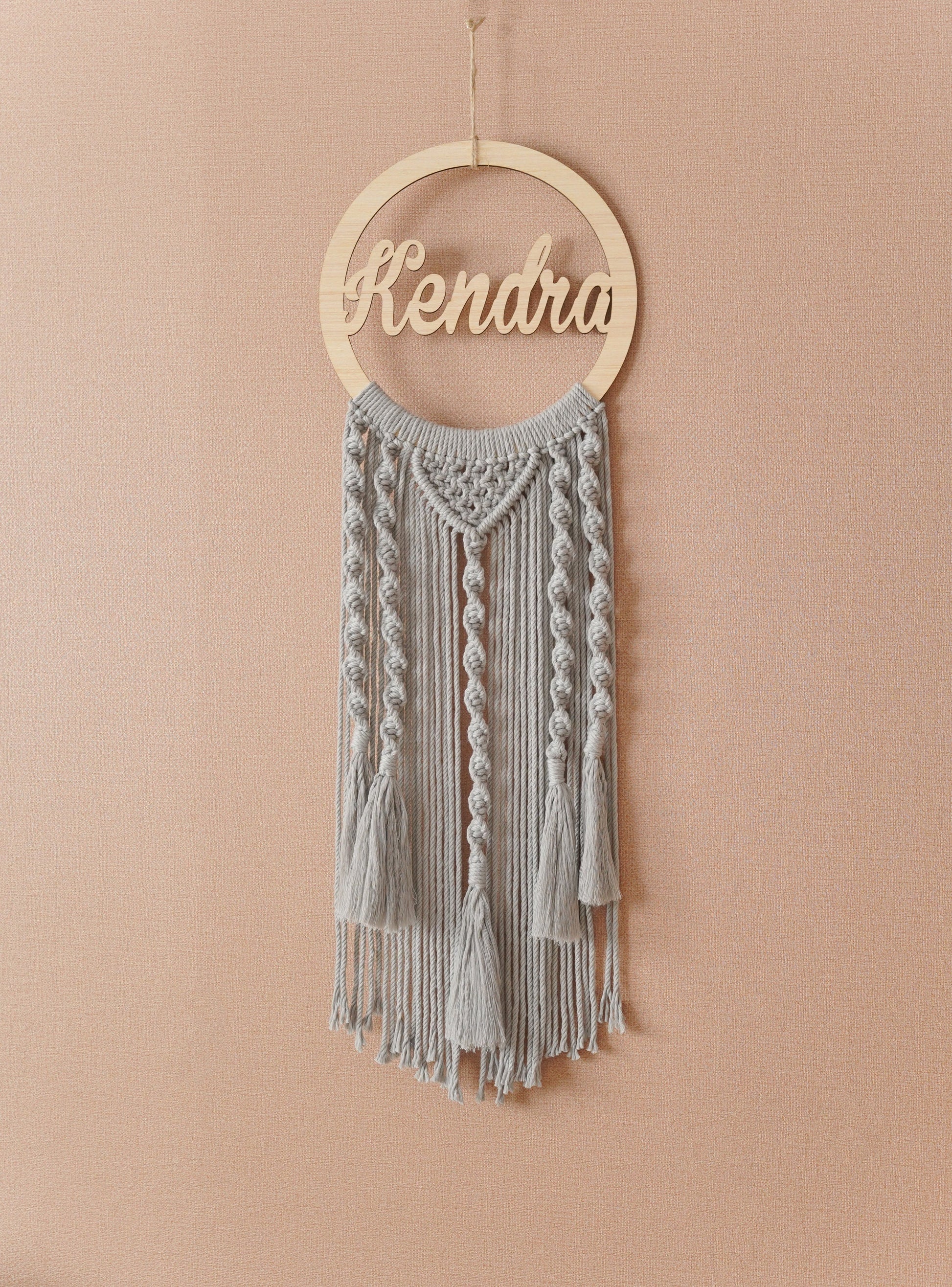 Custom Name Macrame Dreamcatcher - 8 Wooden Sign Styles - image 26