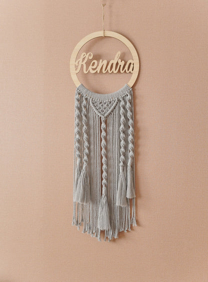 Custom Name Macrame Dreamcatcher - 8 Wooden Sign Styles - image 26