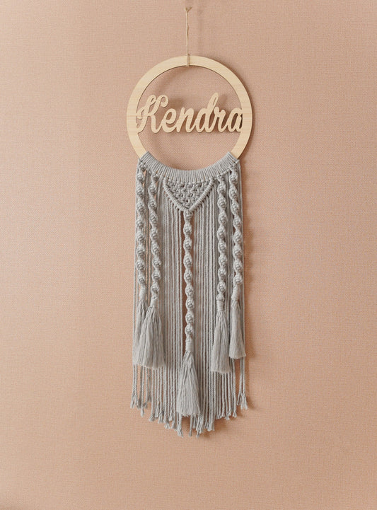 Custom Name Macrame Dreamcatcher - 8 Wooden Sign Styles – additional product view