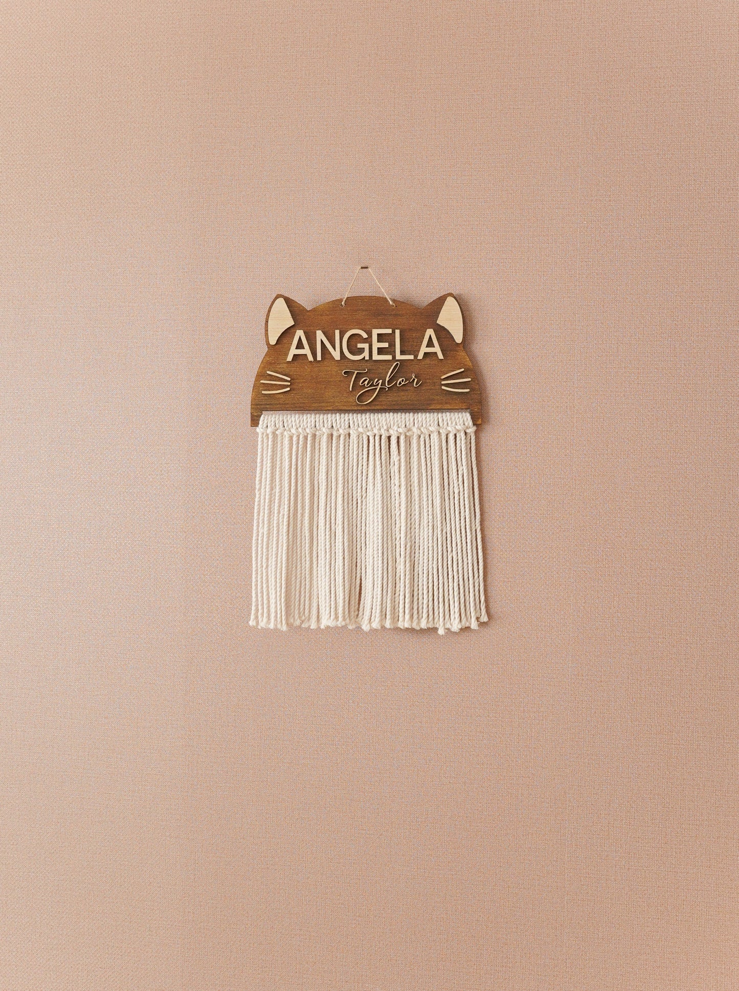 Custom Name Macrame Dreamcatcher - 8 Wooden Sign Styles - image 34