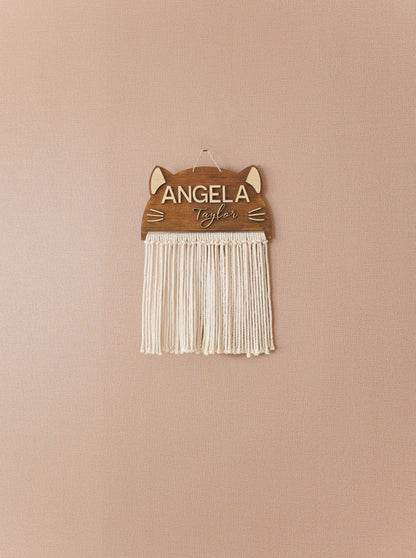 Custom Name Macrame Dreamcatcher - 8 Wooden Sign Styles - image 34