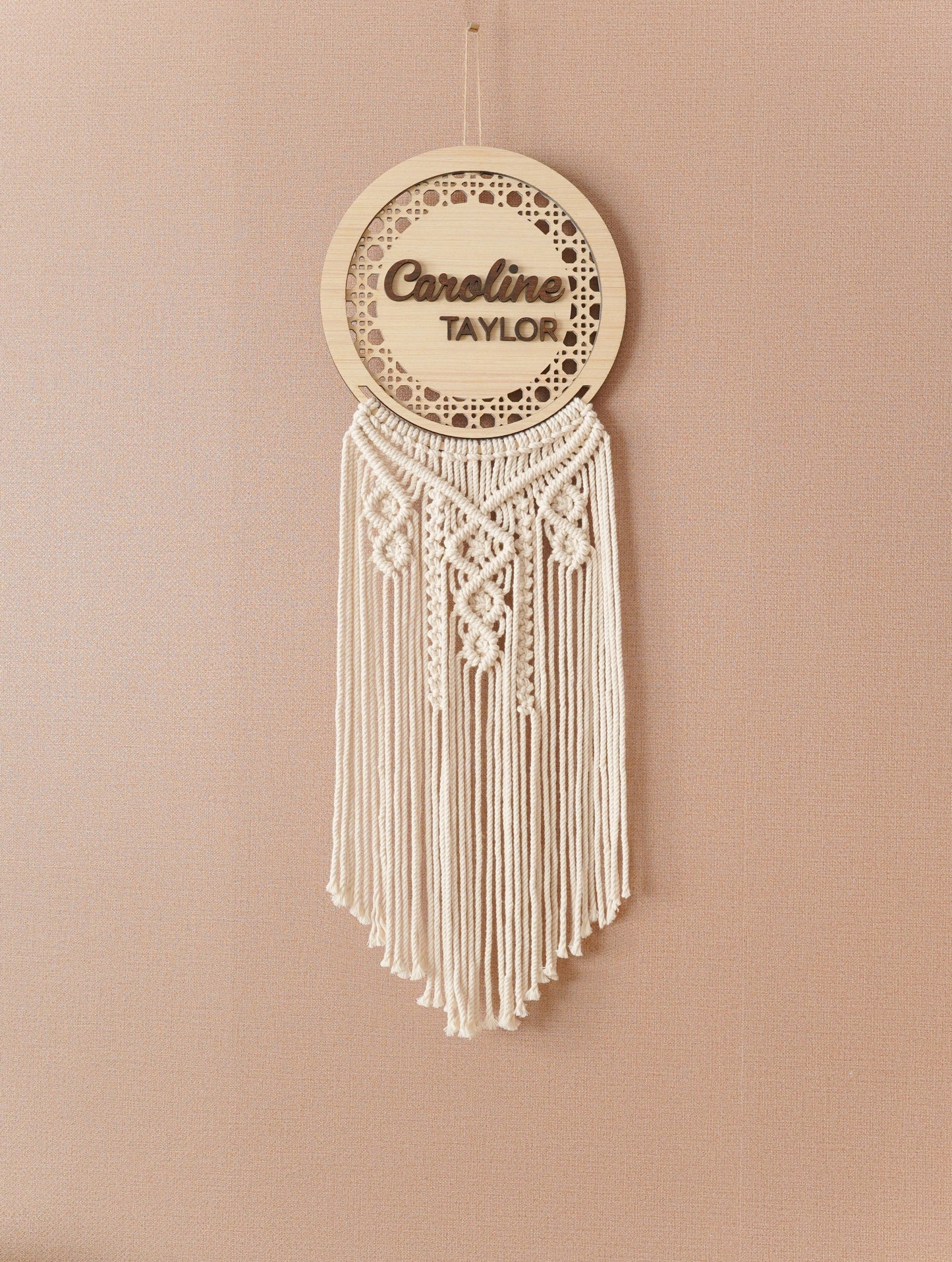 Custom Name Macrame Dreamcatcher - 8 Wooden Sign Styles - image 35