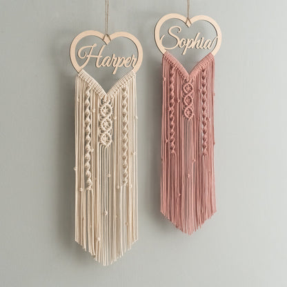 Personalized Wooden Name Macrame Wall Hanging - 25 Colors - image 6