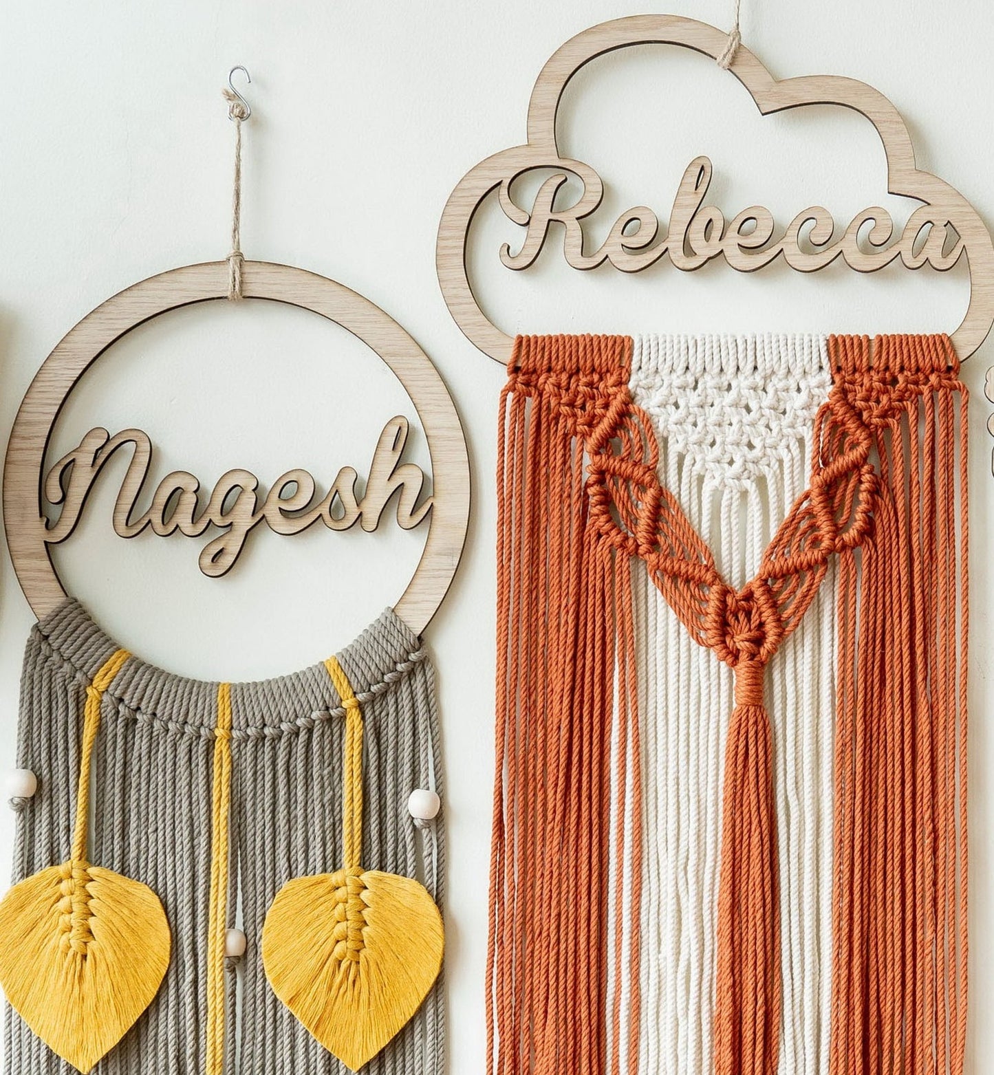 Personalized Dreamcatcher - Two-Color Macrame Name Sign for Nursery - image 5