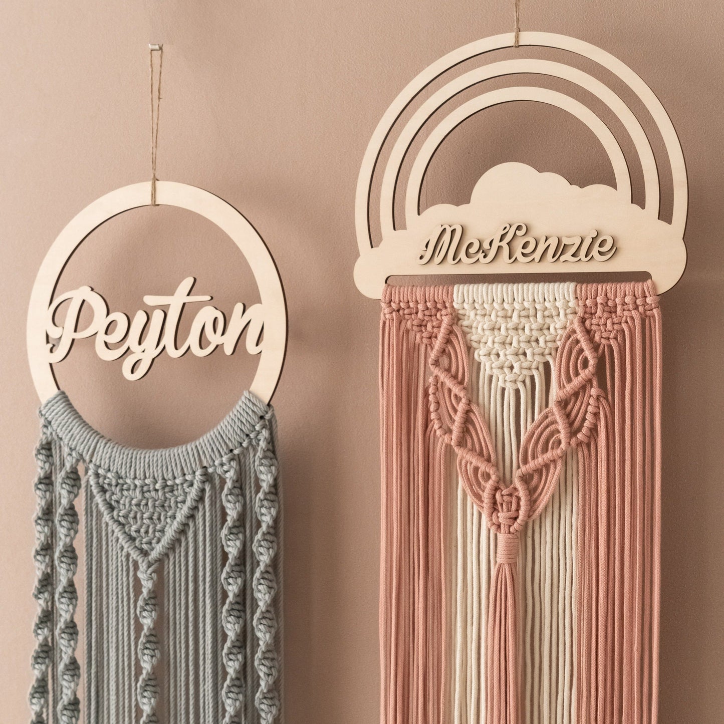Custom Name Macrame Dreamcatcher - 8 Wooden Sign Styles - image 2