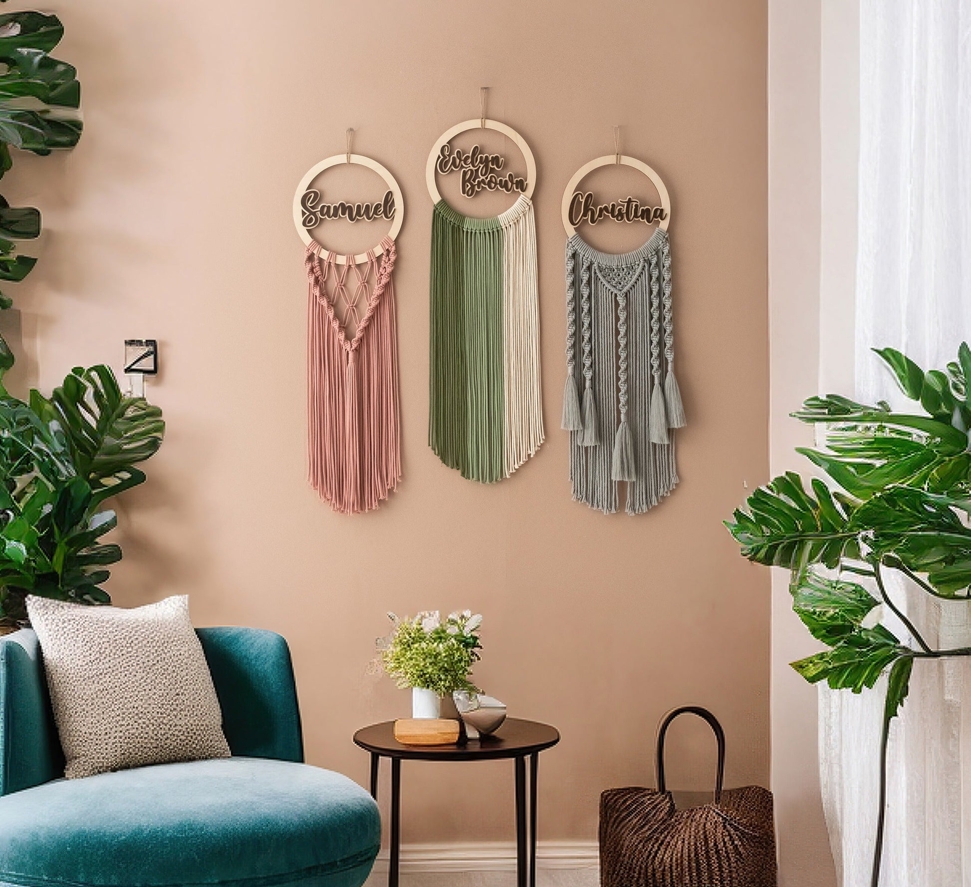 Personalized Macrame Name Sign - 3 Boho Wall Hanging Styles - image 15